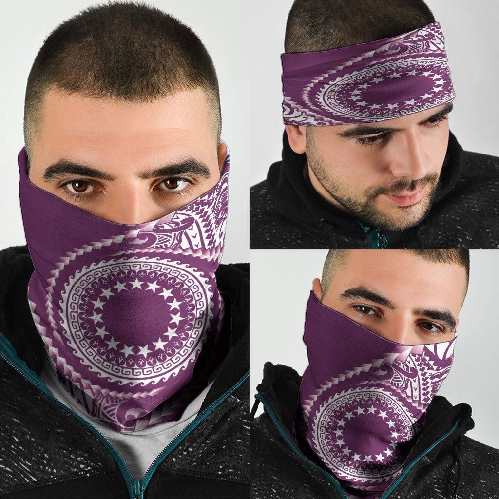 Cook Islands Gospel Day Neck Gaiter Maroon Tribal Curves LT05 - Polynesian Pride