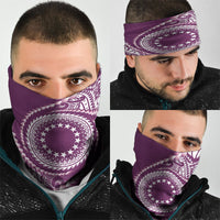 Cook Islands Gospel Day Neck Gaiter Maroon Tribal Curves LT05 - Polynesian Pride
