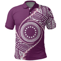 Cook Islands Gospel Day Polo Shirt Maroon Tribal Curves LT05 Maroon - Polynesian Pride