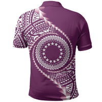 Cook Islands Gospel Day Polo Shirt Maroon Tribal Curves LT05 - Polynesian Pride
