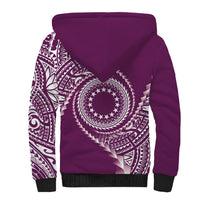 Cook Islands Gospel Day Sherpa Hoodie Maroon Tribal Curves LT05 - Polynesian Pride