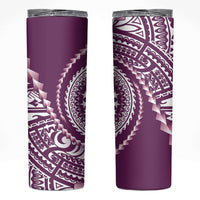Cook Islands Gospel Day Skinny Tumbler Maroon Tribal Curves LT05 Maroon - Polynesian Pride