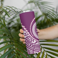 Cook Islands Gospel Day Skinny Tumbler Maroon Tribal Curves LT05 - Polynesian Pride
