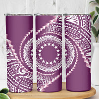 Cook Islands Gospel Day Skinny Tumbler Maroon Tribal Curves LT05 - Polynesian Pride