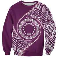 Cook Islands Gospel Day Sweatshirt Maroon Tribal Curves LT05 Unisex Maroon - Polynesian Pride