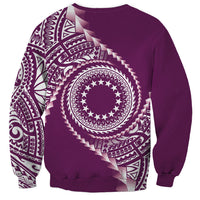 Cook Islands Gospel Day Sweatshirt Maroon Tribal Curves LT05 - Polynesian Pride