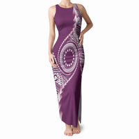 Cook Islands Gospel Day Tank Maxi Dress Maroon Tribal Curves LT05 Women Maroon - Polynesian Pride