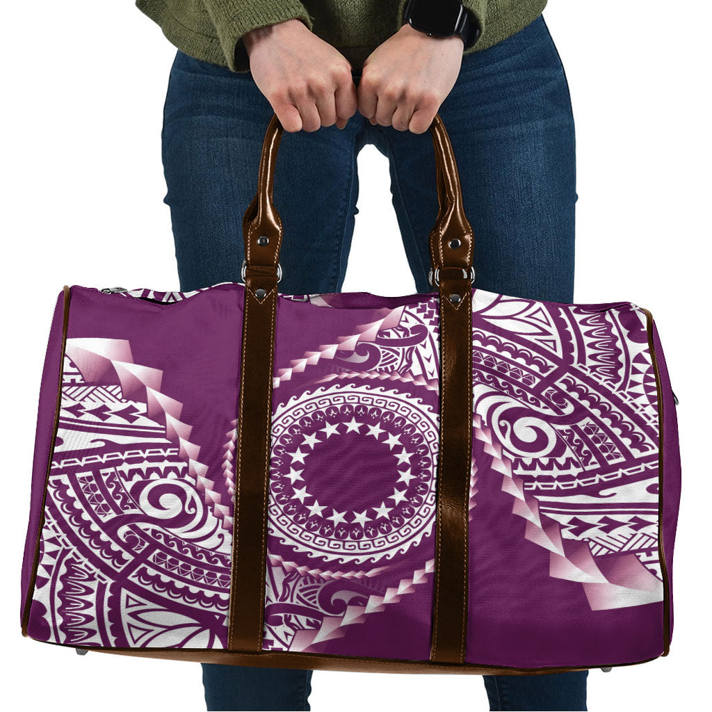 Cook Islands Gospel Day Travel Bag Maroon Tribal Curves LT05 Maroon - Polynesian Pride