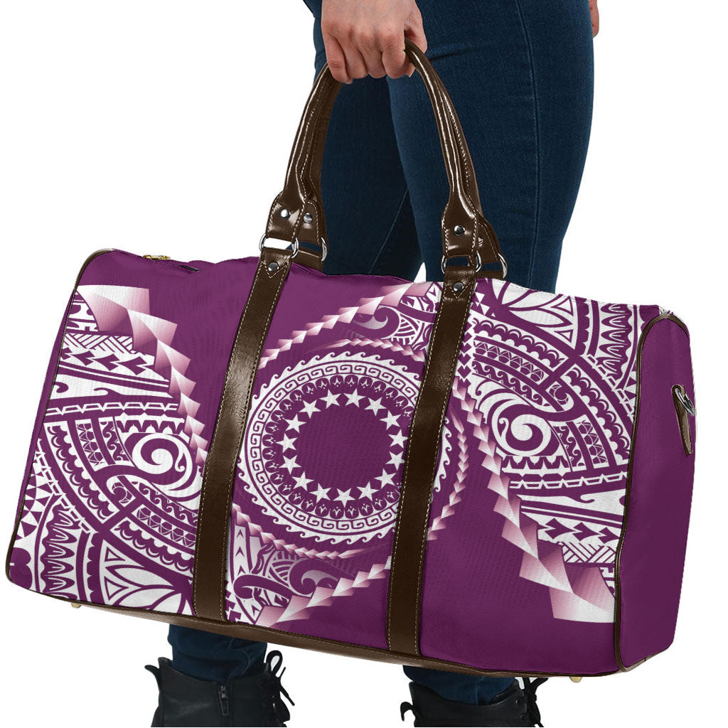 Cook Islands Gospel Day Travel Bag Maroon Tribal Curves LT05 - Polynesian Pride
