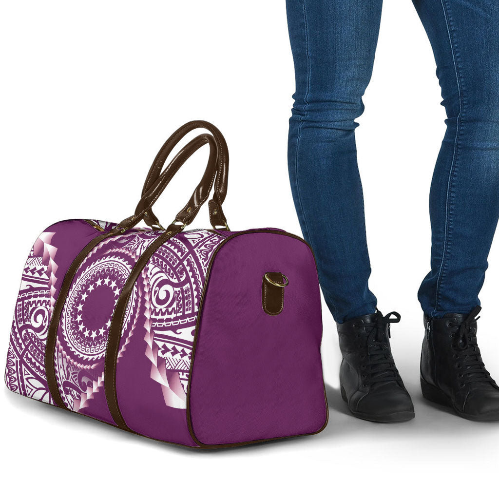 Cook Islands Gospel Day Travel Bag Maroon Tribal Curves LT05 - Polynesian Pride