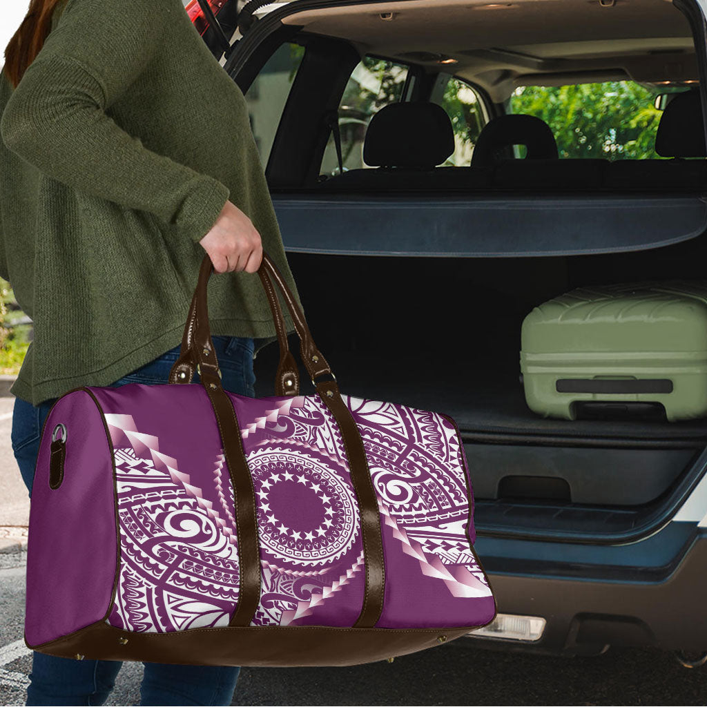 Cook Islands Gospel Day Travel Bag Maroon Tribal Curves LT05 - Polynesian Pride