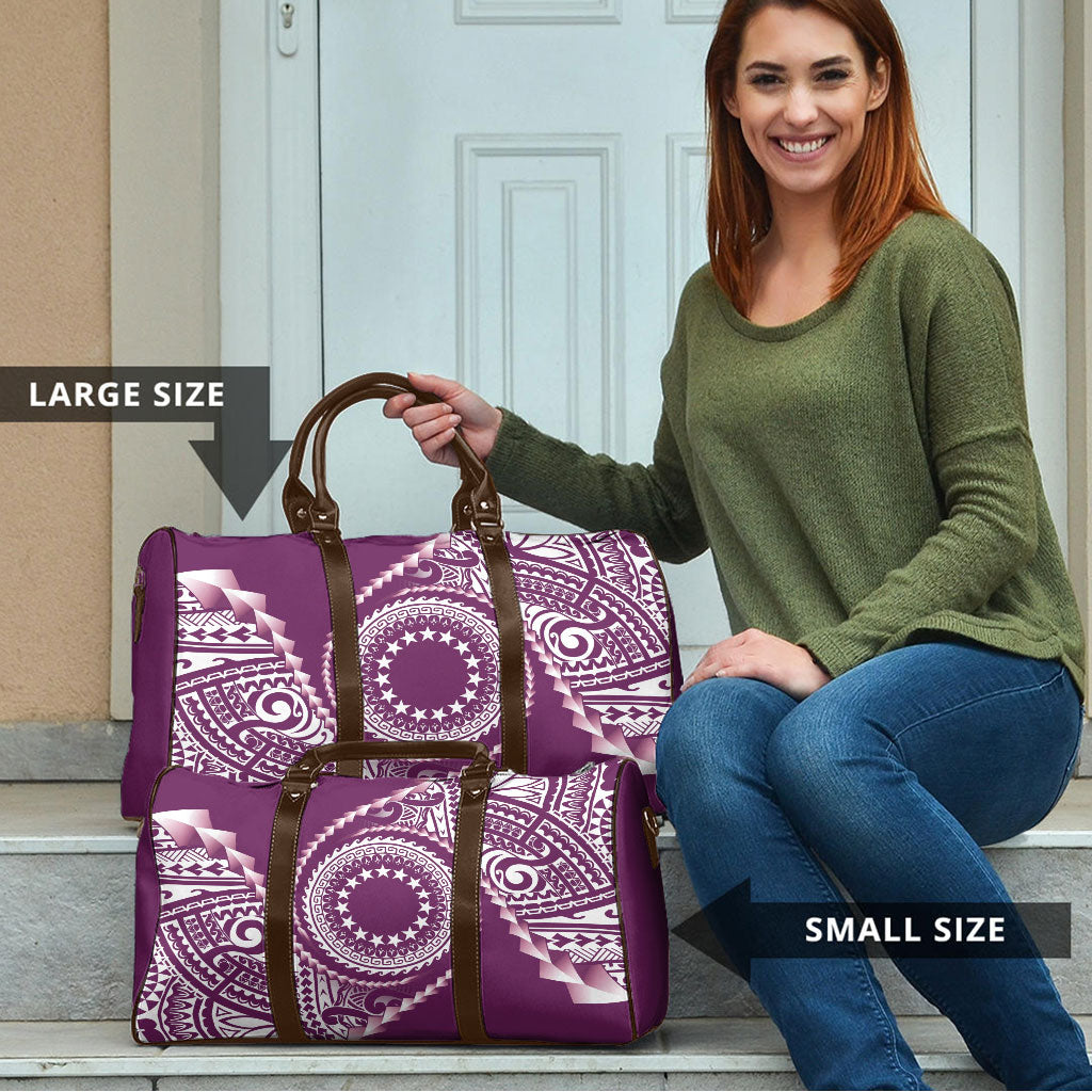 Cook Islands Gospel Day Travel Bag Maroon Tribal Curves LT05 - Polynesian Pride