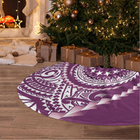 Cook Islands Gospel Day Tree Skirt Maroon Tribal Curves