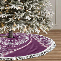 Cook Islands Gospel Day Tree Skirt Maroon Tribal Curves