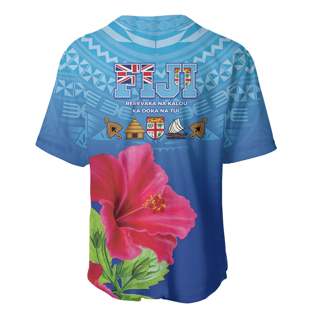 Bula Fiji Day Baseball Jersey Traditional Tapa Pattern With Hibiscus LT05 - Polynesian Pride