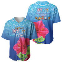Bula Fiji Day Baseball Jersey Traditional Tapa Pattern With Hibiscus LT05 - Polynesian Pride