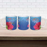 Bula Fiji Day Ceramic Mug Traditional Tapa Pattern With Hibiscus LT05 - Polynesian Pride