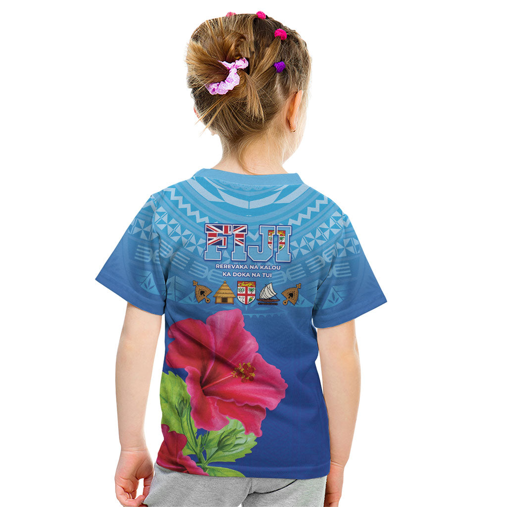 Bula Fiji Day Kid T Shirt Traditional Tapa Pattern With Hibiscus LT05 - Polynesian Pride