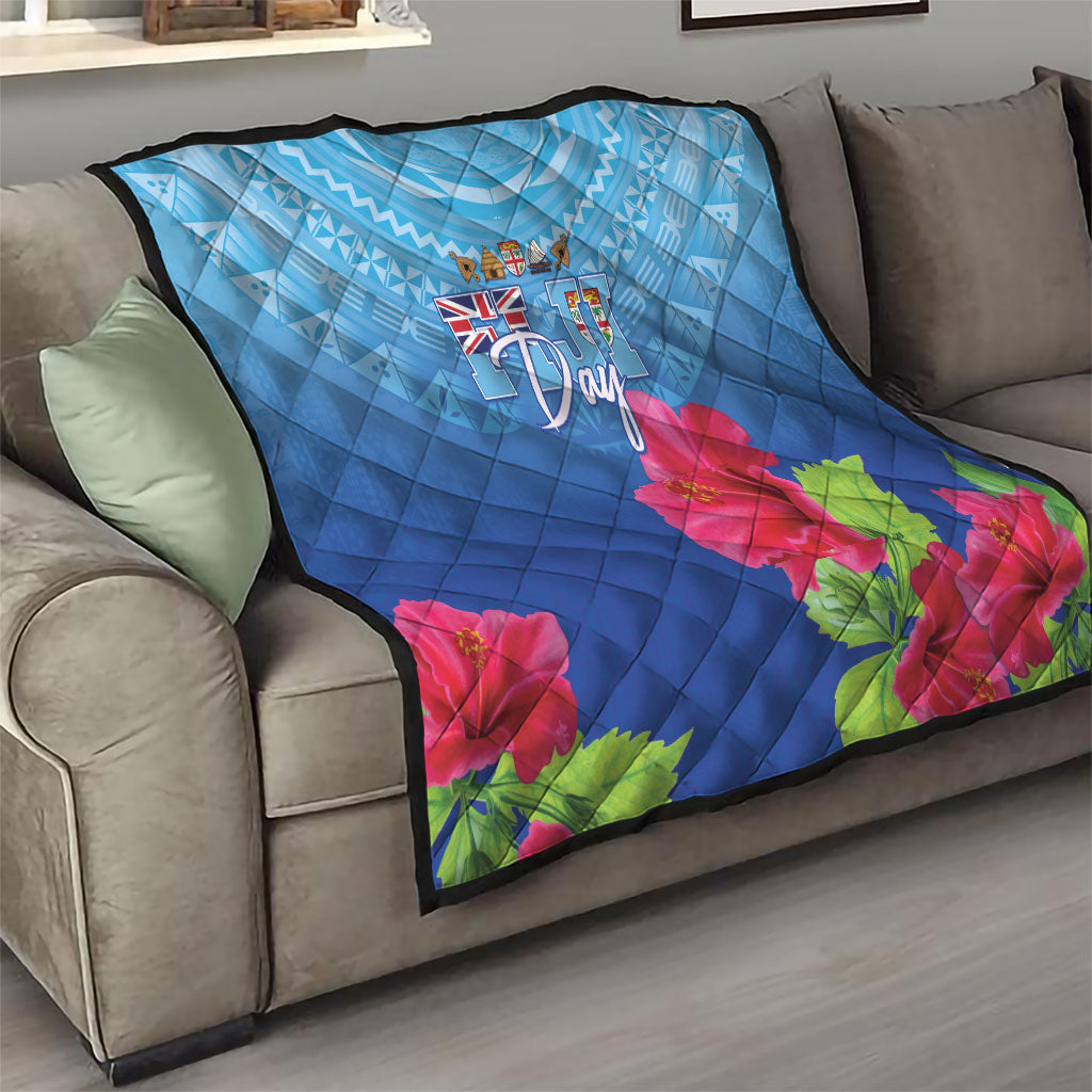 Bula Fiji Day Quilt Traditional Tapa Pattern With Hibiscus LT05 - Polynesian Pride