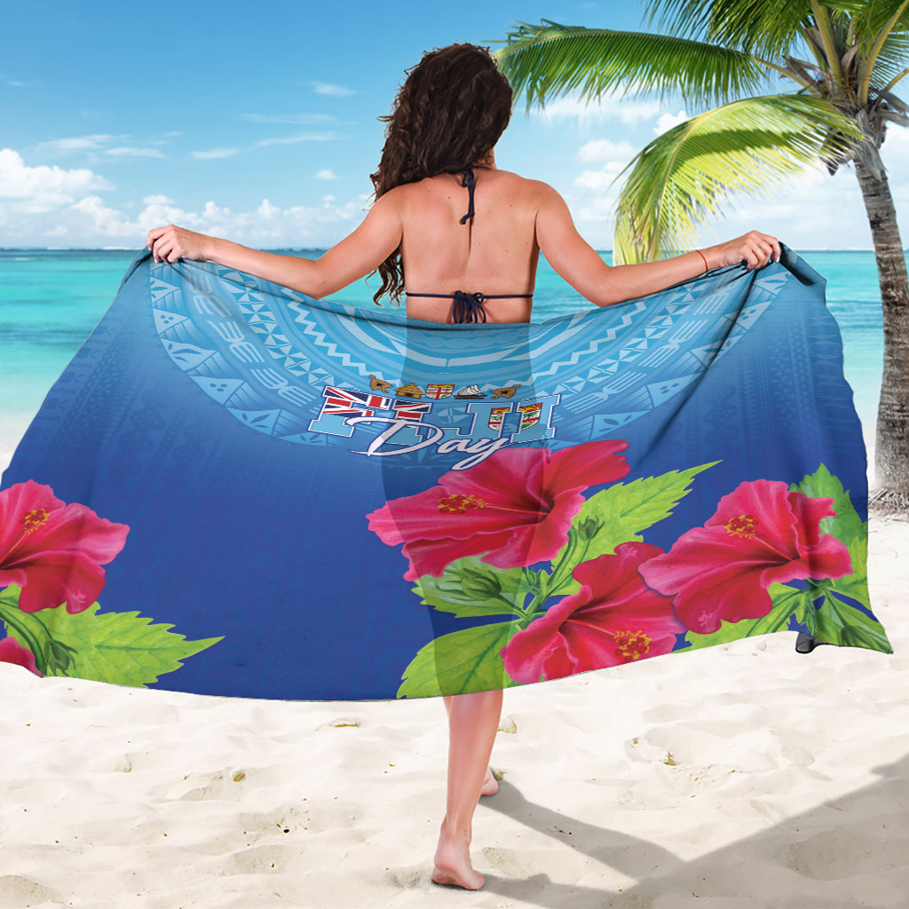 Bula Fiji Day Sarong Traditional Tapa Pattern With Hibiscus LT05 - Polynesian Pride