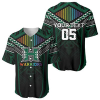 Custom Hawaii Warriors Football Baseball Jersey Rainbow Kakau Pattern Black LT05 - Polynesian Pride