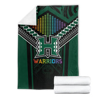 Hawaii Warriors Football Blanket Rainbow Kakau Pattern Black LT05 - Polynesian Pride