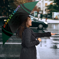 Hawaii Warriors Football Umbrella Rainbow Kakau Pattern Black LT05 - Polynesian Pride