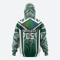Custom Hawaii Warriors Football Hoodie Rainbow Kakau Pattern Green LT05 - Polynesian Pride