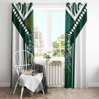 Hawaii Warriors Football Window Curtain Rainbow Kakau Pattern Green LT05 - Polynesian Pride