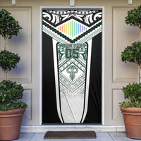 Custom Hawaii Warriors Football Door Cover Rainbow Kakau Pattern White LT05 White - Polynesian Pride