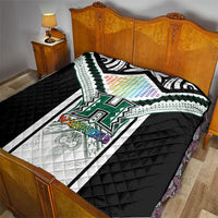 Hawaii Warriors Football Quilt Rainbow Kakau Pattern White LT05 - Polynesian Pride
