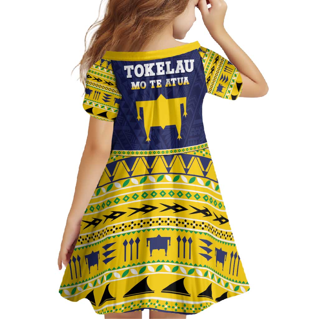 Tokelau Christmas Family Matching Short Sleeve Bodycon Dress and Hawaiian Shirt Tokelauan Turtle Santa Sleigh