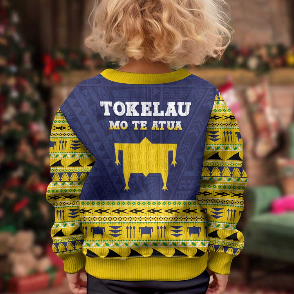 Tokelau Christmas Kid Ugly Christmas Sweater Tokelauan Turtle Santa Sleigh