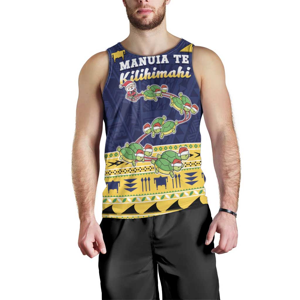 Tokelau Christmas Men Tank Top Tokelauan Turtle Santa Sleigh