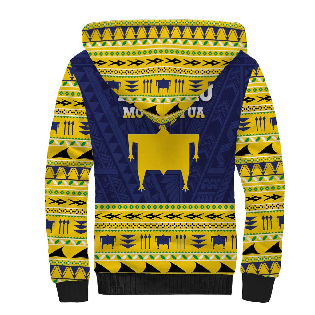 Tokelau Christmas Sherpa Hoodie Tokelauan Turtle Santa Sleigh