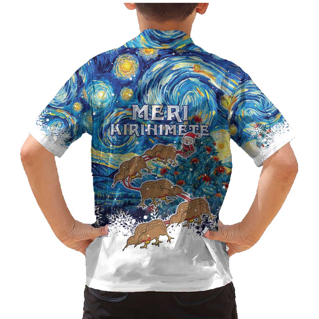 New Zealand Christmas Family Matching Mermaid Dress and Hawaiian Shirt Kiwis Santa Sleigh Starry Night Style