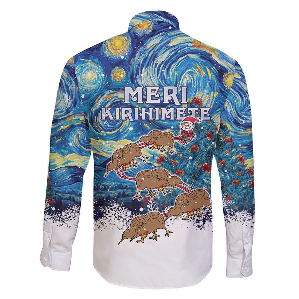 New Zealand Christmas Family Matching Off Shoulder Short Dress and Hawaiian Shirt Kiwis Santa Sleigh Starry Night Style LT05 - Polynesian Pride