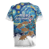 New Zealand Christmas Rugby Jersey Kiwis Santa Sleigh Starry Night Style