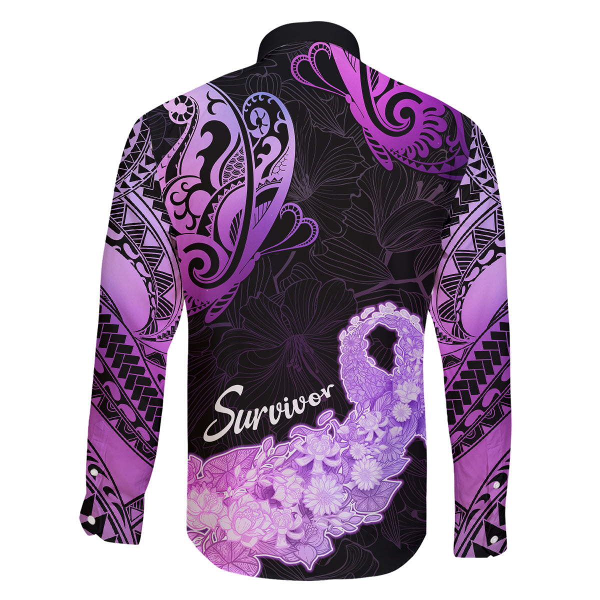 Pancreatic Cancer Awareness Family Matching Summer Maxi Dress and Hawaiian Shirt Keep Calm And Fight On Polynesian Pattern LT05 - Polynesian Pride