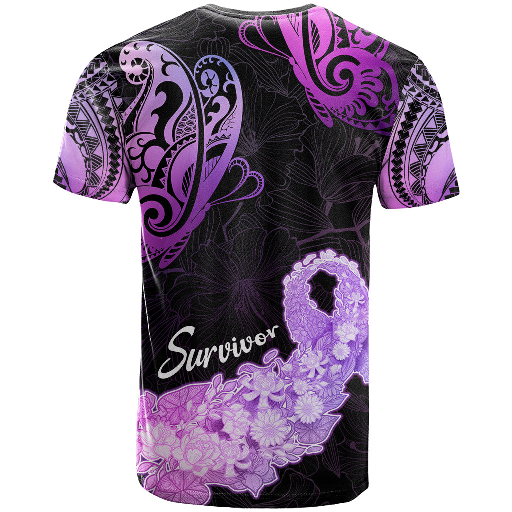 Pancreatic Cancer Awareness T Shirt Keep Calm And Fight On Polynesian Pattern LT05 - Polynesian Pride