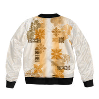 Hawaiian Quilt Bomber Jacket Vintage Pattern Brown LT05 - Polynesian Pride