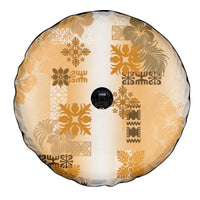 Hawaiian Quilt Spare Tire Cover Vintage Pattern Brown LT05 - Polynesian Pride