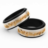 Hawaiian Quilt Spinner Ring Vintage Pattern Brown - Polynesian Pride