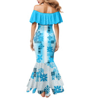 Hawaiian Quilt Mermaid Dress Vintage Pattern Blue LT05 - Polynesian Pride