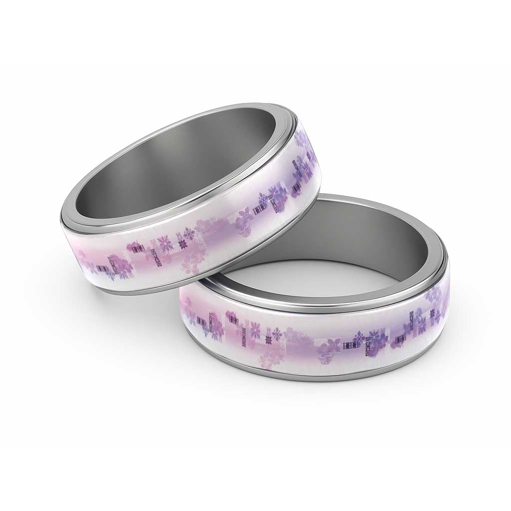 Hawaiian Quilt Classic Ring Vintage Pattern Galaxy LT05 Sliver Galaxy - Polynesian Pride