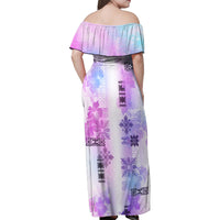 Hawaiian Quilt Family Matching Off Shoulder Maxi Dress and Hawaiian Shirt Vintage Pattern Galaxy LT05 - Polynesian Pride