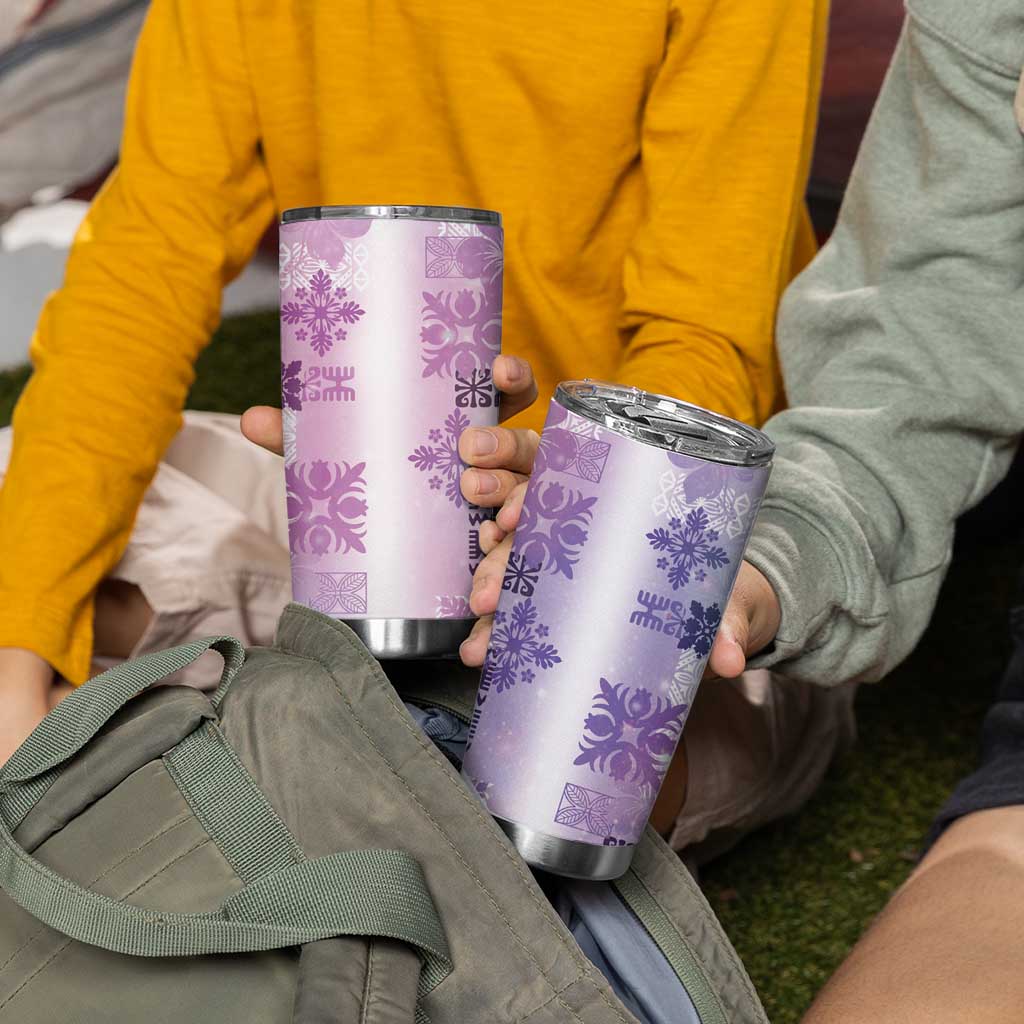 Hawaiian Quilt Tumbler Cup Vintage Pattern Galaxy