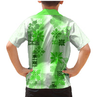 Hawaiian Quilt Family Matching Mermaid Dress and Hawaiian Shirt Vintage Pattern Green LT05 - Polynesian Pride