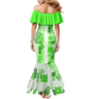 Hawaiian Quilt Family Matching Mermaid Dress and Hawaiian Shirt Vintage Pattern Green LT05 - Polynesian Pride
