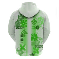 Hawaiian Quilt Hoodie Vintage Pattern Green LT05 - Polynesian Pride